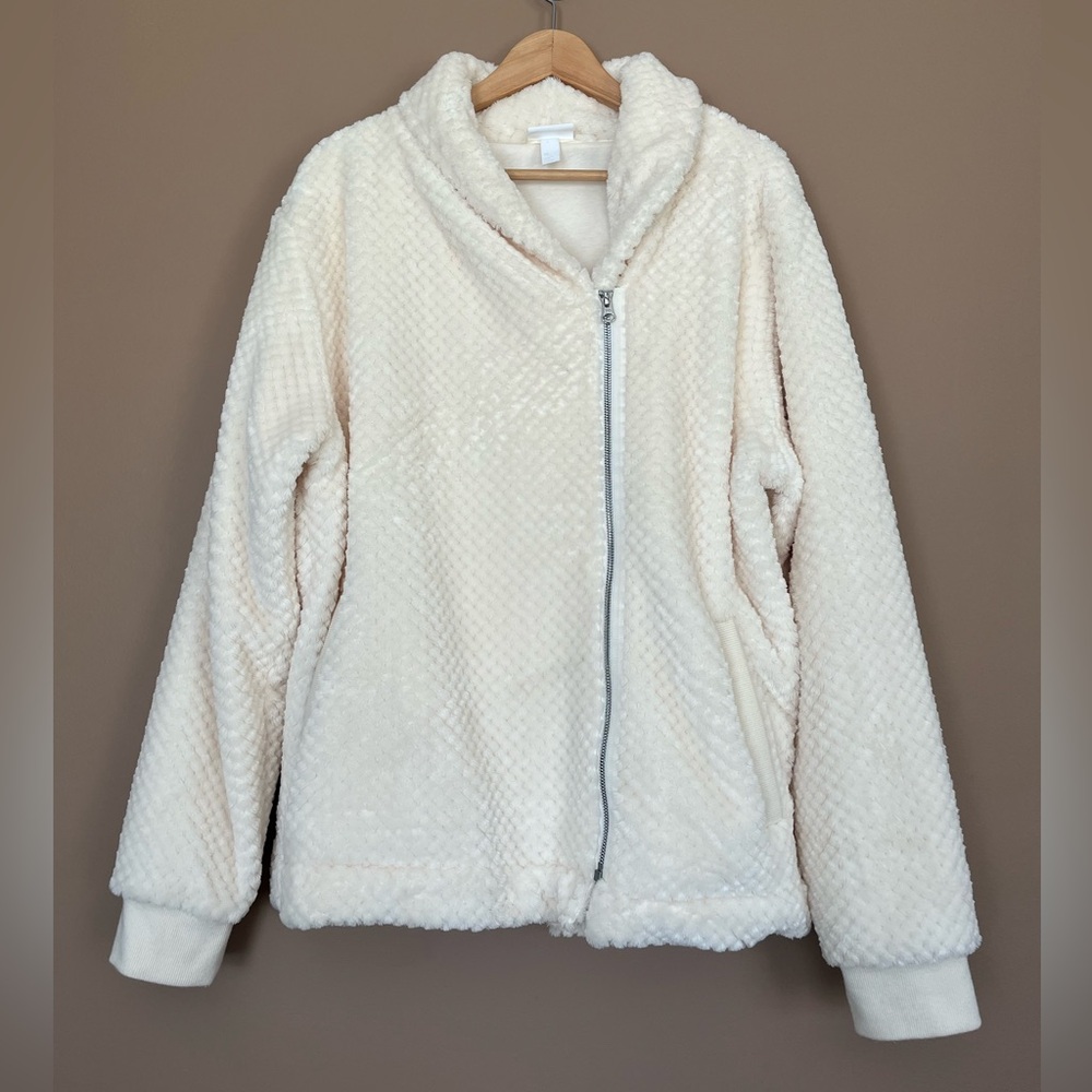{Zella} Diamond Fleece Jacket in Ivory - Womens XL